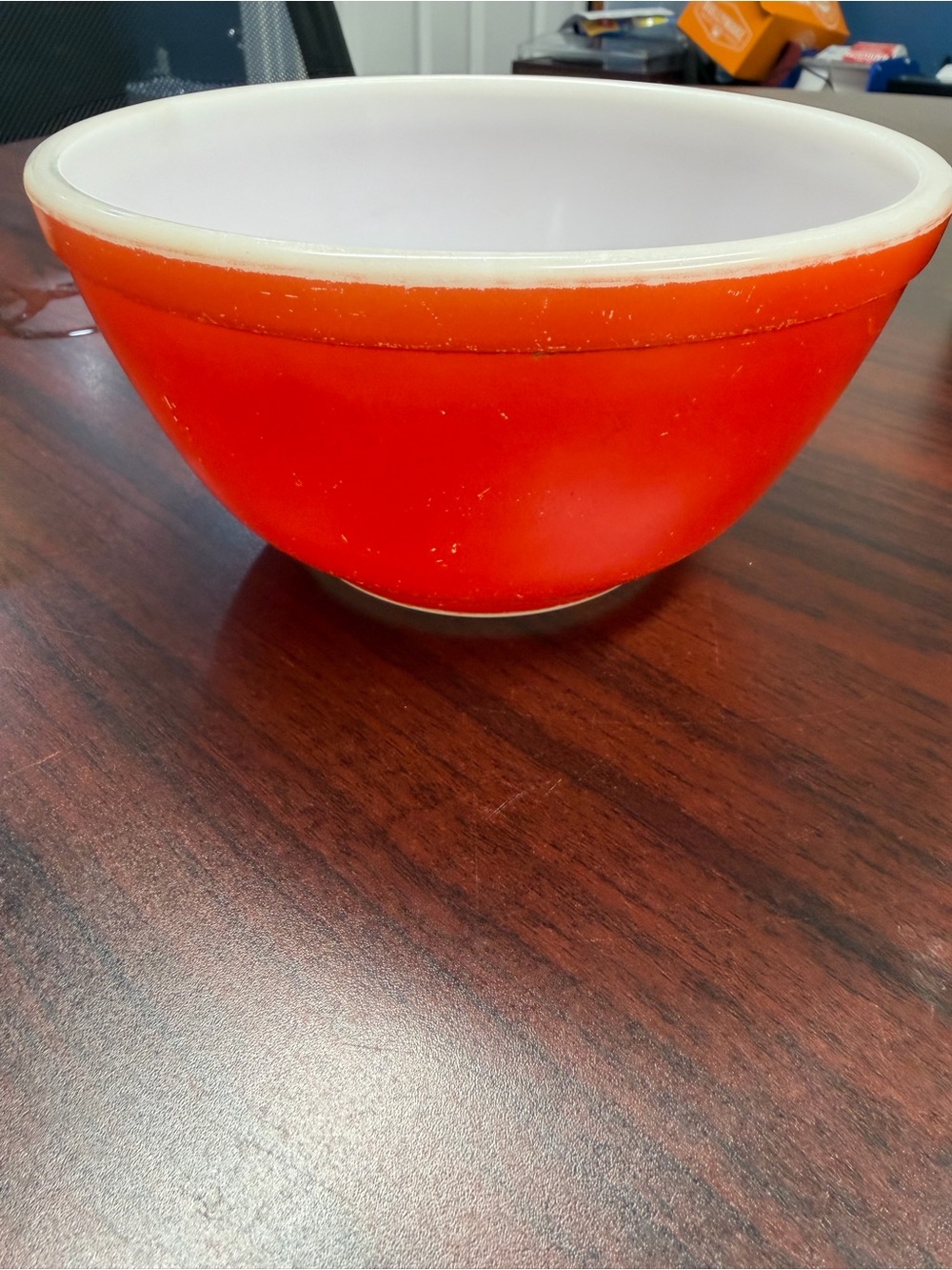 Pyrex Red and White Mixing Bowl
